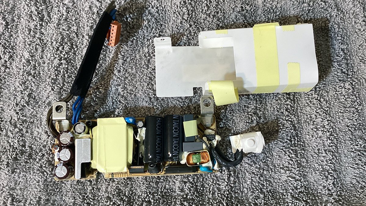 Apple TV 1st generation power supply removed from the device.